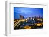 The Towers of the Central Business District and Marina Bay by Night, Singapore, Southeast Asia-Fraser Hall-Framed Photographic Print