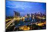 The Towers of the Central Business District and Marina Bay by Night, Singapore, Southeast Asia-Fraser Hall-Mounted Photographic Print