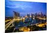 The Towers of the Central Business District and Marina Bay by Night, Singapore, Southeast Asia-Fraser Hall-Mounted Photographic Print