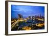 The Towers of the Central Business District and Marina Bay by Night, Singapore, Southeast Asia-Fraser Hall-Framed Photographic Print