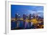 The Towers of the Central Business District and Marina Bay by Night, Singapore, Southeast Asia-Fraser Hall-Framed Photographic Print