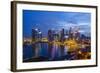 The Towers of the Central Business District and Marina Bay by Night, Singapore, Southeast Asia-Fraser Hall-Framed Photographic Print