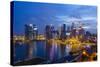 The Towers of the Central Business District and Marina Bay by Night, Singapore, Southeast Asia-Fraser Hall-Stretched Canvas