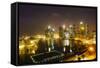 The Towers of the Central Business District and Marina Bay by Night, Singapore, Southeast Asia-Fraser Hall-Framed Stretched Canvas