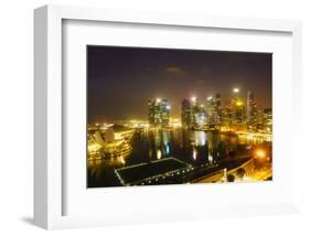 The Towers of the Central Business District and Marina Bay by Night, Singapore, Southeast Asia-Fraser Hall-Framed Photographic Print