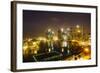 The Towers of the Central Business District and Marina Bay by Night, Singapore, Southeast Asia-Fraser Hall-Framed Photographic Print