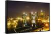 The Towers of the Central Business District and Marina Bay by Night, Singapore, Southeast Asia-Fraser Hall-Framed Stretched Canvas