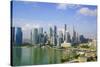 The Towers of the Central Business District and Marina Bay in the Early Morning, Singapore-Fraser Hall-Stretched Canvas