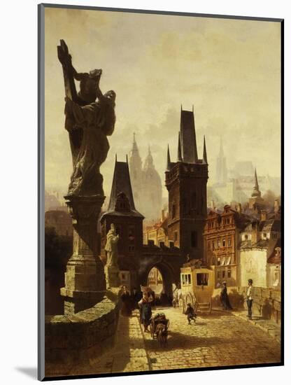 The Towers of the Charles Bridge in Prague, Czechoslovakia, 1870-Albert Schmid-Mounted Giclee Print