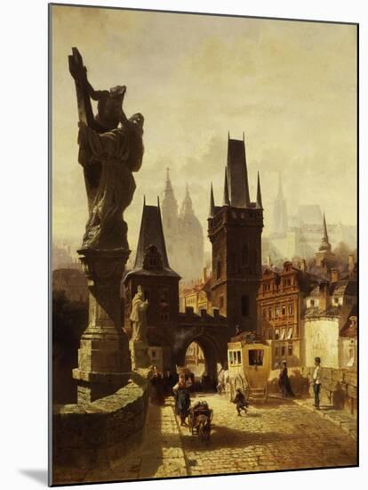 The Towers of the Charles Bridge in Prague, Czechoslovakia, 1870-Albert Schmid-Mounted Giclee Print