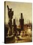 The Towers of the Charles Bridge in Prague, Czechoslovakia, 1870-Albert Schmid-Stretched Canvas