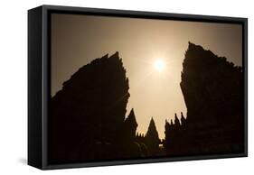 The Towers of the Hindu Prambanan Temples in Central Java-Alex Saberi-Framed Stretched Canvas