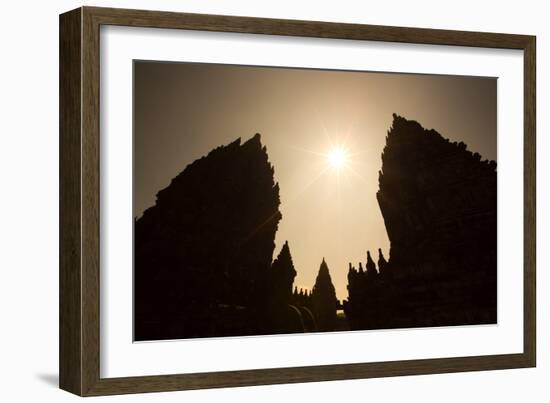 The Towers of the Hindu Prambanan Temples in Central Java-Alex Saberi-Framed Photographic Print