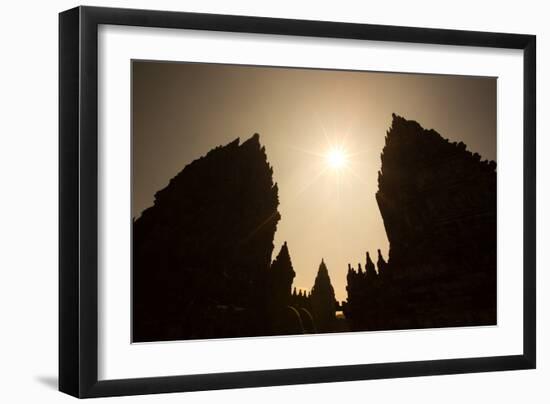 The Towers of the Hindu Prambanan Temples in Central Java-Alex Saberi-Framed Photographic Print