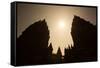 The Towers of the Hindu Prambanan Temples in Central Java-Alex Saberi-Framed Stretched Canvas