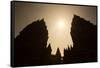 The Towers of the Hindu Prambanan Temples in Central Java-Alex Saberi-Framed Stretched Canvas