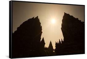 The Towers of the Hindu Prambanan Temples in Central Java-Alex Saberi-Framed Stretched Canvas