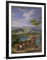 The Town and Chateau of Versailles from the Butte De Montboron, Where Louis XIV (1638-1715)-Jean-Baptiste Martin-Framed Giclee Print