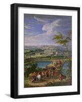 The Town and Chateau of Versailles from the Butte De Montboron, Where Louis XIV (1638-1715)-Jean-Baptiste Martin-Framed Giclee Print
