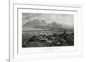 The Town and Isthmus of Corinth from the Acropolis, Greece, 1887-W Miller-Framed Giclee Print