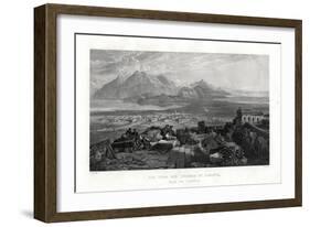 The Town and Isthmus of Corinth from the Acropolis, Greece, 1887-W Miller-Framed Giclee Print
