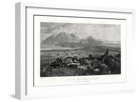 The Town and Isthmus of Corinth from the Acropolis, Greece, 1887-W Miller-Framed Giclee Print