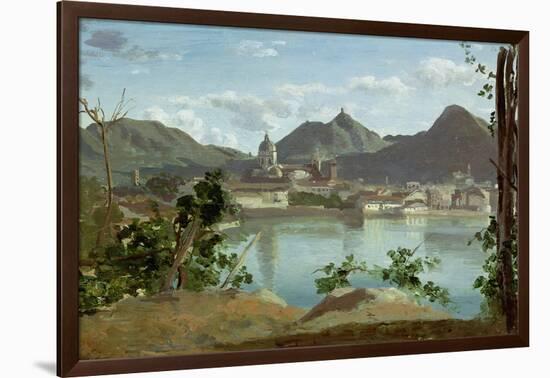 The Town and Lake Como, 1834-Jean-Baptiste-Camille Corot-Framed Giclee Print