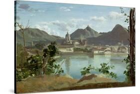 The Town and Lake Como, 1834-Jean-Baptiste-Camille Corot-Stretched Canvas