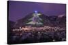 The town and the biggest Christmas Tree of the world, Gubbbio, Umbria, Italy, Europe-Lorenzo Mattei-Stretched Canvas