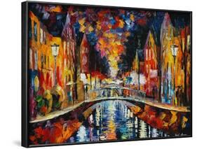 The Town Bridge-Leonid Afremov-Framed Art Print