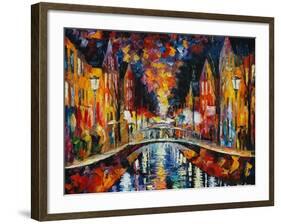 The Town Bridge-Leonid Afremov-Framed Art Print