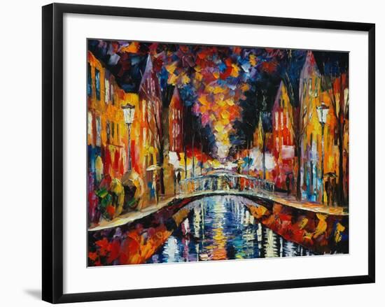 The Town Bridge-Leonid Afremov-Framed Art Print