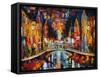 The Town Bridge-Leonid Afremov-Framed Stretched Canvas