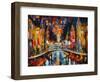 The Town Bridge-Leonid Afremov-Framed Art Print