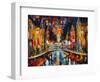 The Town Bridge-Leonid Afremov-Framed Art Print