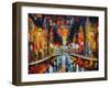 The Town Bridge-Leonid Afremov-Framed Art Print