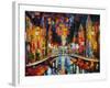 The Town Bridge-Leonid Afremov-Framed Art Print