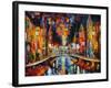 The Town Bridge-Leonid Afremov-Framed Art Print