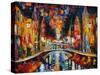The Town Bridge-Leonid Afremov-Stretched Canvas