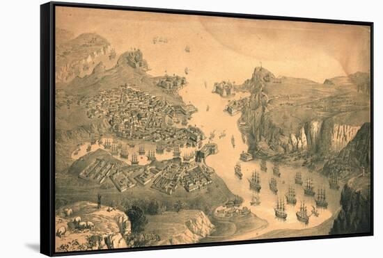 'The town, forts and harbours of Sebastopol', 1854-Edmund Walker-Framed Stretched Canvas