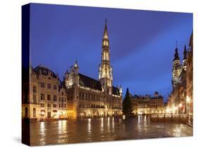 The Town Hall (French: Hôtel De Ville), of City of Brussels Is a Gothic Building from Middle Ages L-David Bank-Stretched Canvas