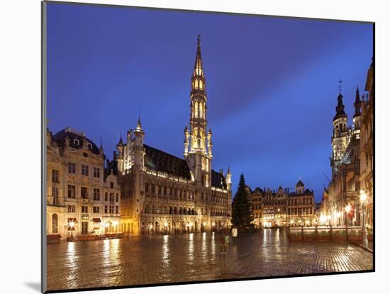 The Town Hall (French: Hôtel De Ville), of City of Brussels Is a Gothic Building from Middle Ages L-David Bank-Mounted Photographic Print