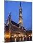 The Town Hall (French: Hôtel De Ville), of City of Brussels Is a Gothic Building from Middle Ages L-David Bank-Mounted Photographic Print