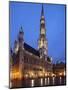 The Town Hall (French: Hôtel De Ville), of City of Brussels Is a Gothic Building from Middle Ages L-David Bank-Mounted Photographic Print
