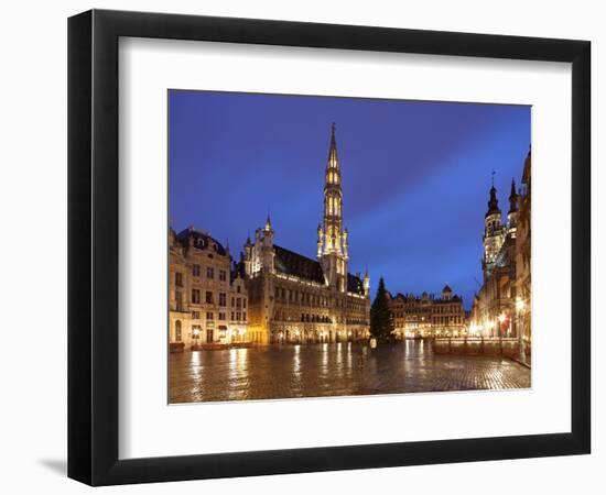 The Town Hall (French: Hôtel De Ville), of City of Brussels Is a Gothic Building from Middle Ages L-David Bank-Framed Photographic Print