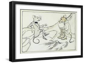 The Town Mouse and the Country Mouse, Illustration from 'Aesop's Fables', Published 1912-Arthur Rackham-Framed Giclee Print