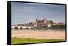 The Town of Gien in Front of the River Loire, Loiret, Centre, France, Europe-Julian Elliott-Framed Stretched Canvas