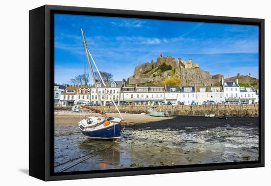 The Town of Mont Orgueil and its Castle, Jersey, Channel Islands, United Kingdom-Michael Runkel-Framed Stretched Canvas