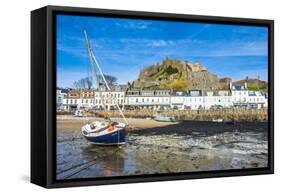 The Town of Mont Orgueil and its Castle, Jersey, Channel Islands, United Kingdom-Michael Runkel-Framed Stretched Canvas