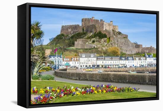 The Town of Mont Orgueil and its Castle, Jersey, Channel Islands, United Kingdom-Michael Runkel-Framed Stretched Canvas